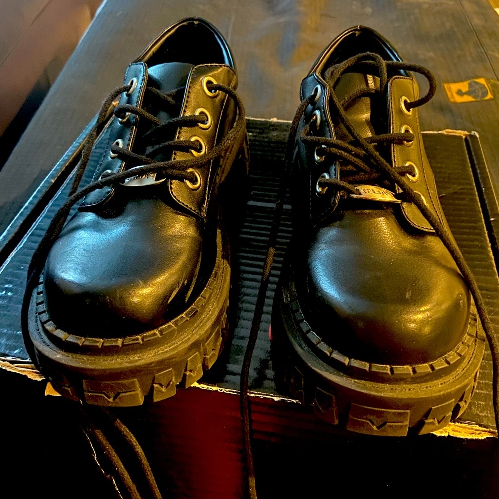 Black Dolls Kill Teen Craft Oxford Shoes Size 7
